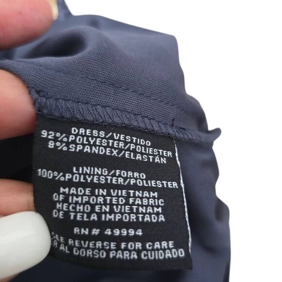 R&M Richards Dress Women's 18W Navy Blue Bling Sequins Short Sleeve Formal Stret - Picture 7 of 8